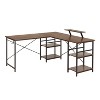 PAGED Modern Computer Desk, L Shaped Home Office Desk with 3 Drawers, 2 Storage Shelves for Office, Study - 4 of 4