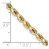 Black Bow Jewelry 3.75mm 10K Yellow Gold Diamond Cut Solid Rope Chain Necklace - 2 of 4
