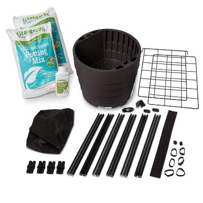 Gardener's Victory Self-Watering Planter Garden with Vine Trellis - Brown - Gardener's Supply Company