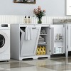TopComfy Decorative Storage Cabinets Laundry Cabinet with Doors and shelf Tilt Out Laundry Hamper for Kitchen, White, 31.5"*15.75"*30.31" - 2 of 4