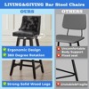 Gericco Swivel Bar Stools, 26" Faux Leather Upholstered Swivel Counter Stools, Modern Kitchen Island Stools with Solid Wood Legs, Black - 3 of 4