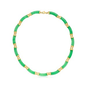 Ross-Simons Curved Jade Necklace in 18kt Gold Over Sterling - 1 of 4