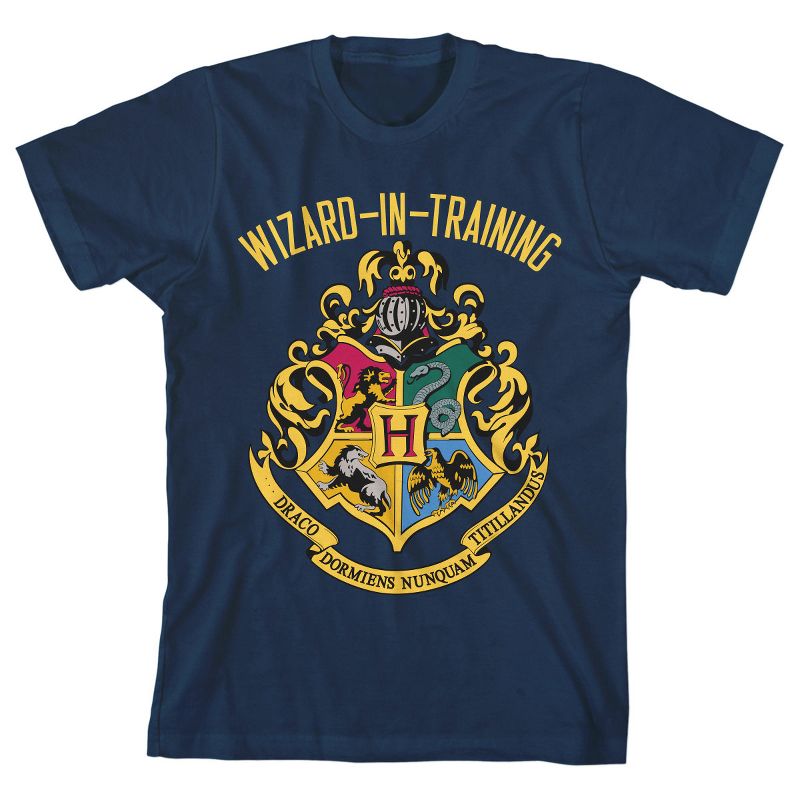 Harry Potter Wizard in Training Youth Navy Blue Graphic Tee, 1 of 4