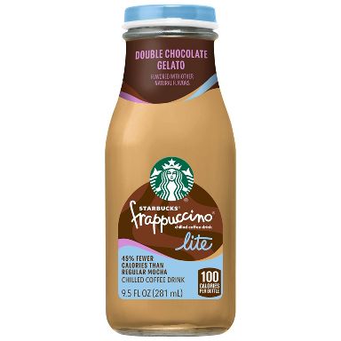 Starbucks Frappuccino Lite Double Chocolate Gelato Chilled Coffee Drink - 9.5 fl oz Glass Bottle