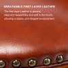 Sapphtopaz 1PC Bar Stools Cow Top Leather 360 Degree Swivel High Chair with Nailhead and Backs, Counter Height Stools for Kitchen Island - 2 of 4