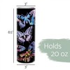 Elanze Designs Watercolor Purple Pink Monarch Butterfly Pattern 20 ounce Stainless Steel Travel Tumbler with Lid For Your On The Go Beverages - 2 of 4