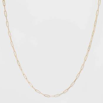 Paper Clip Chain Short Necklace - A New Day™ Gold