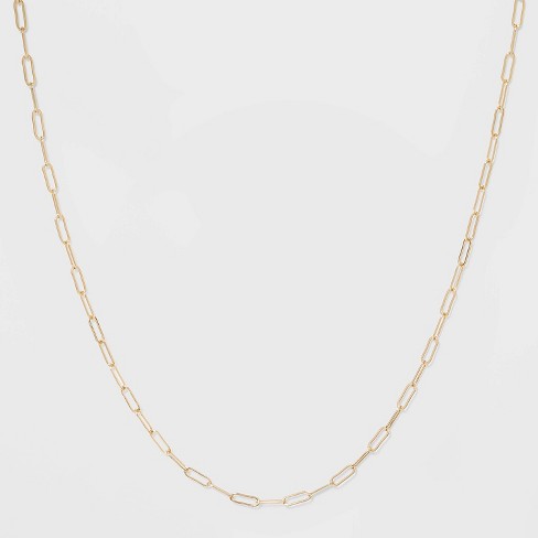 Paperclip Multi-Strand Chain Necklace in Gold Plated Silver