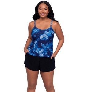 Trimshaper Women's Farrah Swim Romper with Pockets - 1 of 3
