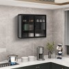 Bella Depot 27.56"W Modern Two-door Wall Cabinet with Glass Doors Featuring Three-tier Storage for Entryway Living Room Dining Room - 2 of 4