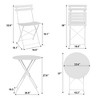 Bistro Table and Chairs Set, 3 Piece Foldable Patio Furniture Set, Outdoor & Indoor Bistro Set for Patio Balcony Porch Poolside, 2 Chairs and 1 Table - 2 of 4