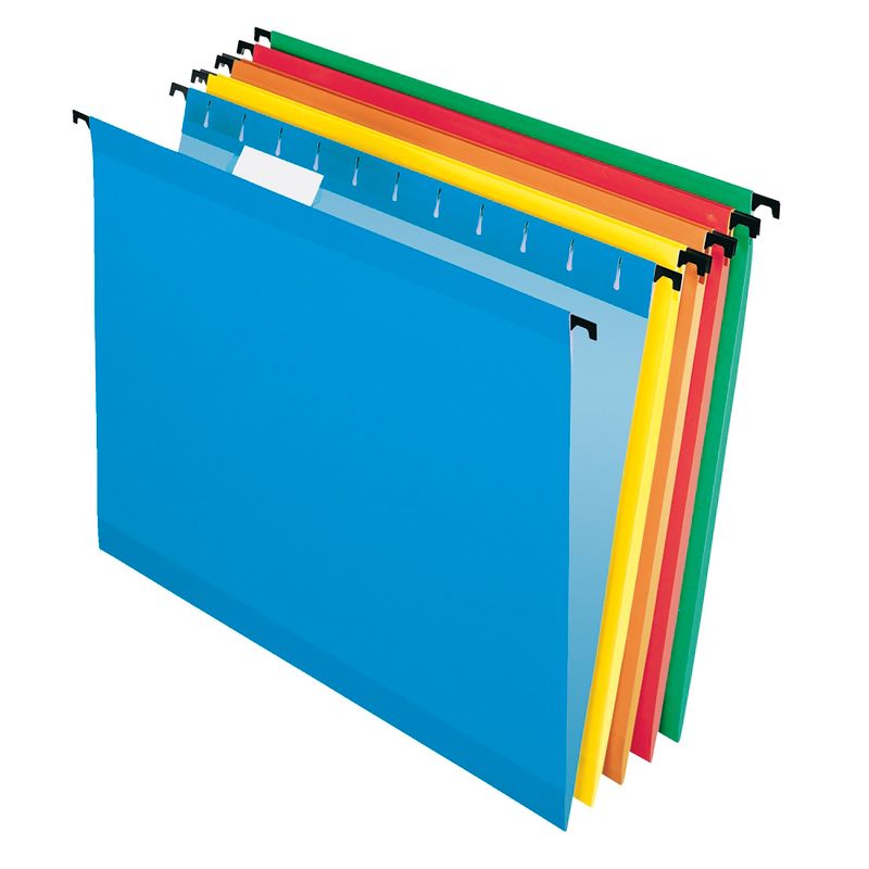 Pendaflex SureHook Hanging File Folder, Letter Size, 1/5 Cut Tabs, Assorted Colors, Pack of 20, 1 of 2