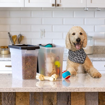 Translucent Airtight Plastic Pet Food Storage Container