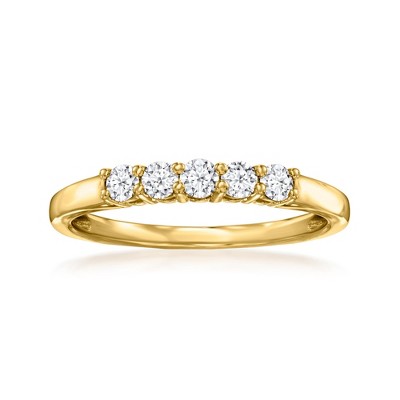 Ross-Simons 0.50 ct. t.w. Lab-Grown Diamond 5-Stone Ring in 18kt Gold Over Sterling
