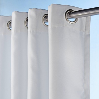 White 54" x 95" Polyester Blackout Grommet Curtain Panel