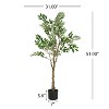 PAGED Artificial Ficus Trees with Pot, Artificial Tree with Natural Wood Trunk, Indoor Outdoor Fake Plant, Home and Office Decoration for Foyer, Porch - 3 of 4