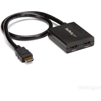 StarTech.com HDMI Splitter 1 In 2 Out - 4k 30Hz - 2 Port - Supports 3D video - Powered HDMI Splitter - HDMI Audio Splitter - 30 Hz to 30 Hz