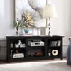 Costway 2-Tier 58'' TV Stand Entertainment Media Console Center Up to 65'' Grey\Black\Walnut - 3 of 4