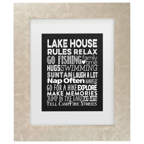Trademark Fine Art - Marcee Duggar Lake House Rules Matted Framed Art ...