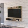 Syemin TV Stands and Consoles Light Pine 3 Shelf Floating Center Suits Coastal Rustic Rooms Saves Floor Space, Beige, 60.24"*21.26"*3.94" - 2 of 4
