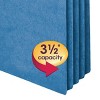 Smead File Pocket, Straight-Cut Tab, 3-1/2" Expansion, Letter Size, Blue, 25 per Box (73225) - 3 of 4