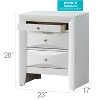 HomeStock White Nightstand 28x23x17 with Three Spacious Drawers, Modern Bedside Table for Bedroom Storage and Stylish Organization - 2 of 4