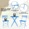 Whizmax 3-Piece Outdoor Bistro Set - Folding Metal Table & 2 Chairs, Compact Patio Furniture for Small Spaces, Porch, Balcony, Garden & Poolside - 3 of 4