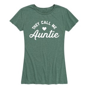 Women's - Instant Message - They Call Me Auntie Short Sleeve Graphic T-Shirt - 1 of 4