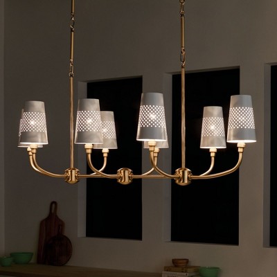 Adeena Brushed Natural Brass 8-Light Linear Chandelier