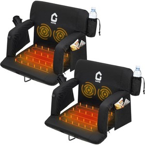 Coucheta Massage&Heated Stadium Seats with Back Support and Padded Cushion-3 Level Heating & Massage Extra Wide Bleacher Chair with Anti-Slip Mat - 1 of 4
