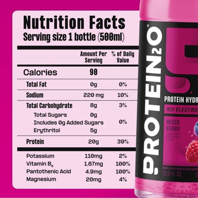 Protein20 Electrolytes Mixed Berry Flavored Water - 16.9 fl oz