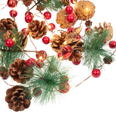 Christmas Pine Cone Garland,  Christmas String Lights , Garland Fairy Lights with Pine Cones, Decoration Garland Lights for Xmas Tree New Year