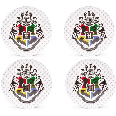 Silver Buffalo Harry Potter Hogwarts Crest 10-Inch Melamine Dinner Plates | Set of 4