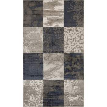 Patchwork Modern Eclectic Color Block Indoor Runner or Area Rug by Blue Nile Mills
