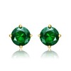 Elegant 14K Yellow Gold stud earrings with a colored cubic zirconia birthstone for a sophisticated touch. - 2 of 2