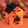 Stony Creek 6.5 Inch Halloween Small Glass House Bats Spooky Glitter Novelty Sculpture Lights - 3 of 3