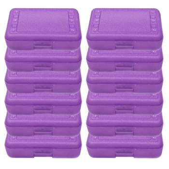 Romanoff Products Romanoff Plastic Latch Pencil Case Purple Sparkle Pack of 12 (ROM60286-12)