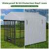 Akoasm Metal Pet Pens & Kennel & Coop With Roof For Outdoor-Black+Gray - 3 of 4