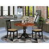 Kitchen Dining Set - Round Table with 2 Wood Chairs - Modern Dining Room Furniture - 2 of 4