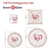 Holiday Party Supplies Set: Disposable Plates, Cups, Napkins - Valentine's Halloween Christmas Decor for Birthdays, Weddings - 4 of 4