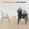 Sevobal Task And Office Chairs Mesh Back Stacking Arm Chairs , Upholstered Fabric Stacking Chairs, Metal Stacking Chairs, Gray, 24.1"*24.2"*33" - 3 of 3
