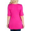 24seven Comfort Apparel Womens Elbow Sleeve Swing Tunic Top For Women - 3 of 4