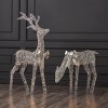 Christmas Metallic Silver Reindeer 36" Tall, Pre-Lit w/ 140 Micro Warm White LED Lights, Plug In - 2 of 4