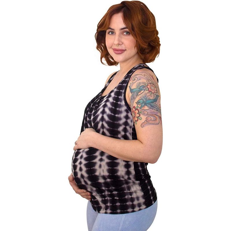 Bamboobies Easy Access Nursing Tank Top, Maternity Clothes for Breastfeeding, Shibori, X-Large, 1 of 7