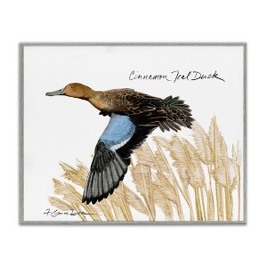 Stupell Industries Cinnamon Teal Duck Flying Black Framed Giclee Art - 1 of 4