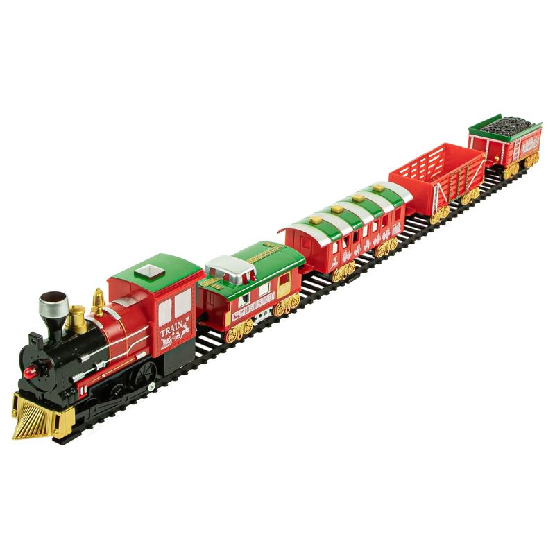 Northlight 21pc Red Battery Operated Lighted and Animated Classic Train Set, 3 of 7