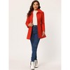 INSPIRE CHIC Women's Turn Down Collar A-Line Single-Breasted Winter Overcoat with Pockets - 3 of 4