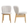 CAVINAS Dining Chairs Kitchen Chairs Mid-Century Modern Upholstered Shell Chair with Ash Wooden Frame for Kitchen - 4 of 4