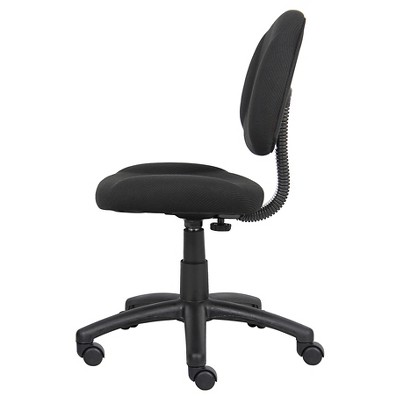 Black Nylon Swivel Armless Task Chair with Adjustable Height