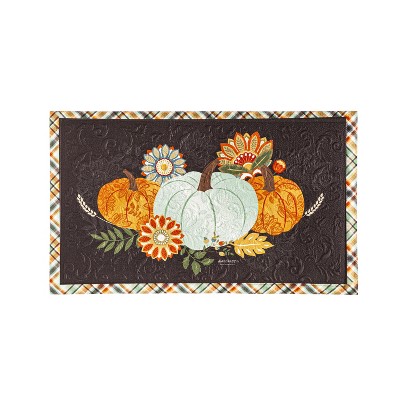 Evergreen Harvest Pumpkinds Embossed Floor Mat